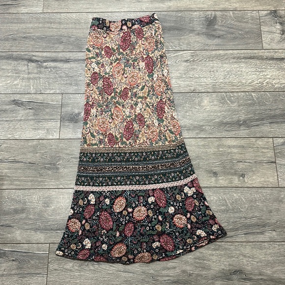 FARM Rio Dresses & Skirts - • Farm Rio for Anthropologie • Women’s Maxi Skirt Floral Print / Stripe Small